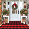 IOHOUZE Christmas Buffalo Plaid Outdoor Rug 4x6, Washable, Red Black by iOhouze