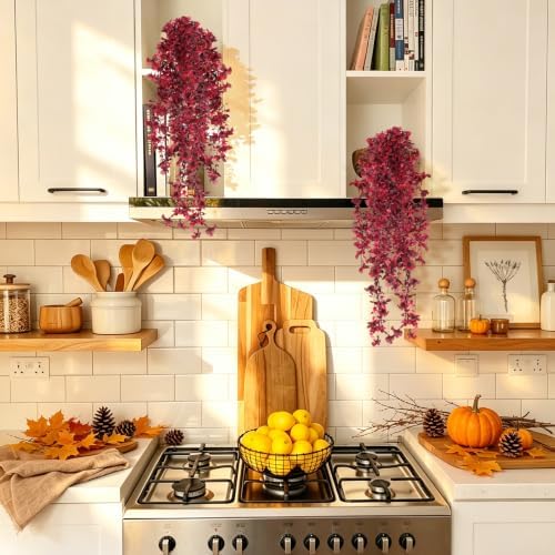 RECUTMS 3Pcs Fake Fall Flowers Artificial Hanging Plants Silk Flowers - Image 3