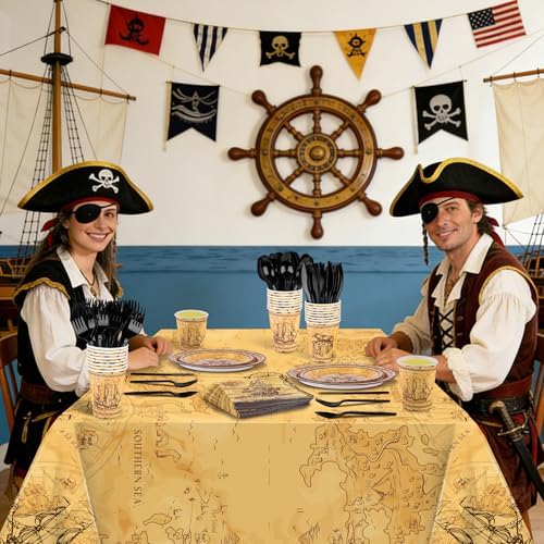Kochorie 169 Pieces Pirate Tableware Set Pirate Birthday Party Decorations - Image 6