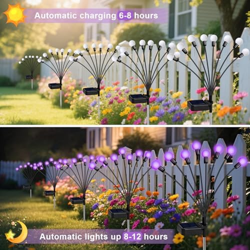 Solar Garden Lights Outdoor Waterproof, Swaying Firefly Light, Garden Decor - Image 3