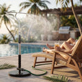 Standing Misters for Outside Patio with T-Bar 4 Nozzles & 10ft water hose by Garvee