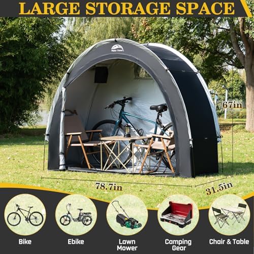 Happy Travel Bike Storage Shed Tent, Outdoor Portable Bicycle Storage Sheds - Image 3