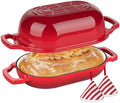 Wildone Enameled Cast Iron Dutch Oven Pot with Lid, Oval Bread Oven by Wildone