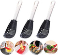6in1 Multifunctional Kitchen Cooking Spoon- Kitchen Gadgets Strainers for egg yolk Separator- Grater Masher- Colander Skimmer Scoop- for Mashing, Grating, Draining, Heat Resistant (3Pcs black) by Cupid%27s+Arrow