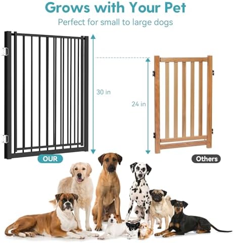 No Pawblems Freestanding Dog Gate with Door for Indoor & Outdoor, 30'' Tall - Image 5