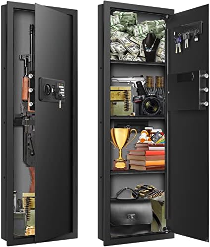 Black 43.3" Tall Fireproof Wall Safe Between Studs 16" Centers by HomeSafe