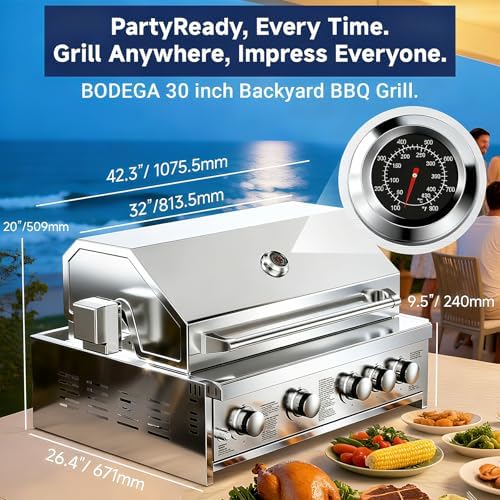 BODEGA Stainless Steel Outdoor Drawer Cabinets for 30 Inch Outdoor Kitchen Propane Gas Grill with 2 Drawers and Propane Tank Storage, Rotisserie Chicken Fork Kit, Use for Backyard BBQ, Camping, RV. - Image 2