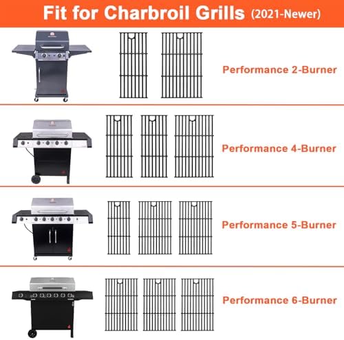 DELSbbq 17" Cast Iron Grill Grates for Charbroil Performance 5 Burner - Image 3