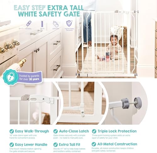 Regalo Safety 36" Extra Tall Baby Gate, Bottom of Stairs & Doorways - Image 3