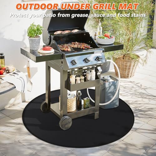 39'' Fire Pit Mat for Solo Stove Bonfire, Double-Sided Fireproof Under Grill Mat Deck Patio Protector Pad, Round BBQ Mat for Solo Stove Accessories, Easy to Clean, Reusable - Image 5