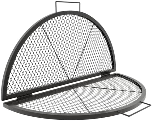 30 Inch Round Folding Fire Pit Grill Grate for Outdoor Campfire, Gathering by KEESHA
