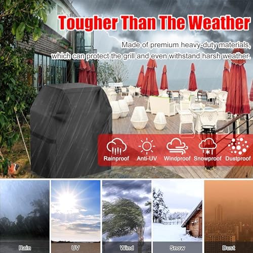 Grill Cover, 40 inch Heavy Duty BBQ Gas Grill Cover for Outdoor Grill, Waterproof, Weather Resistant, Anti-UV, Rip-Proof, Fade Resistant Barbecue Cover with Hook-and-Loop Straps for Most Grills - Image 6