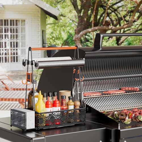 EKNITEY Outdoor Grill Caddy Organizer: BBQ Caddy with 2 Paper Towel Holders - Image 4