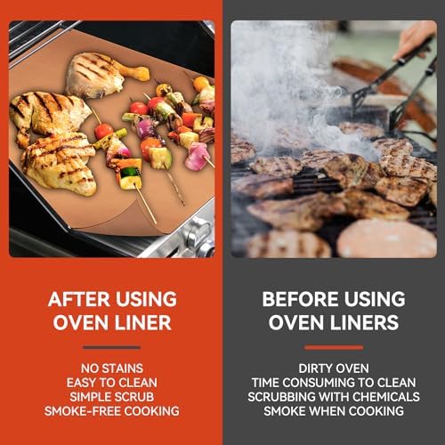 Oven Liners for Bottom of Oven - 3 Pack Large Gas Stove Top Protectors, Reusable Oven Liner for Electric, Gas, Toaster Ovens, Grills - BPA & PFOA Free Keep Your Oven Clean Oven Mat - Image 2