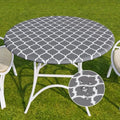 Romanstile Round Fitted Vinyl Tablecloth with Elastic Edge 100% Waterproof by Romanstile