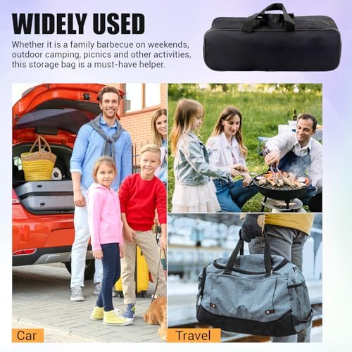 Grill Utensil Storage Bag, Large Oxford BBQ Accessory Bag Portable Black - Image 7