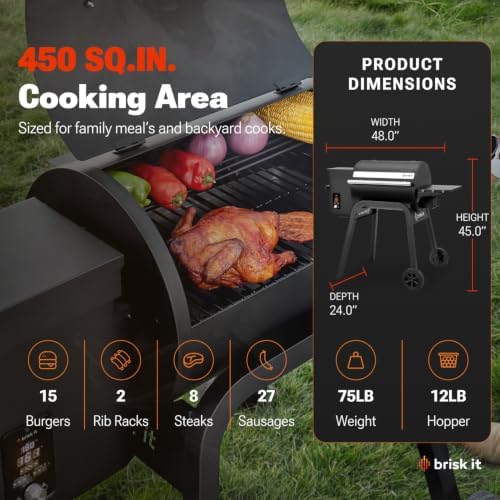 Brisk It Zelos-450 Wood Pellet Grill & Smoker, 450 Sq In, WiFi and A.I. - Image 4