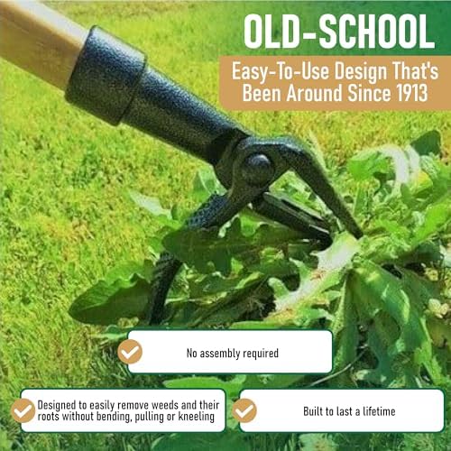 Grampa's Weeder Original Stand Up Weed Puller Tool with Bamboo Long Handle - Image 3