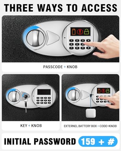 TOTOY 2.0 CuFt Steel Fireproof Safe Lock Box with Fire Proof Document Bag - Image 4