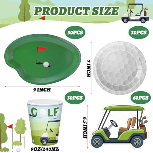 Suclain 150 Pcs Golf Party Tablewear, Golf Cart Party Supplies - Image 2