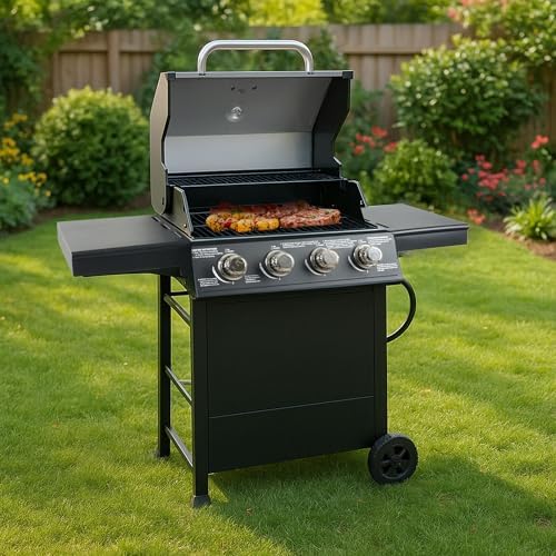 Grill Boss 4-Burner Propane Gas Grill, 40,000 BTU, Stainless Lid, Black - Image 5