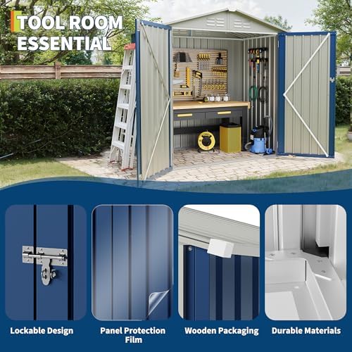 Garvee 6x4 FT Storage Shed – 130 Cu Ft, Sloped Roof, Weatherproof - Image 4
