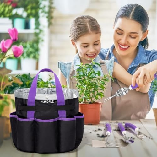 Purple Garden Tool Set Gardening Items for Women - 11PCS Heavy Duty Garden Tools with Detachable Storage Bag, Weeder, Dual-Purpose Hoe - Image 7