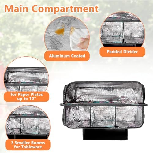 HODRANT Paper Plate Organizer with 4 Rooms for Cup Fork Spoon Napkin - Image 3