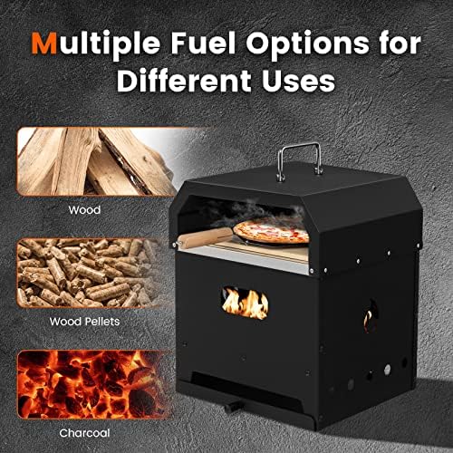 COSTWAY Outdoor Pizza Oven, 4-in-1 Detachable Pizza Oven with Pizza Stone - Image 4