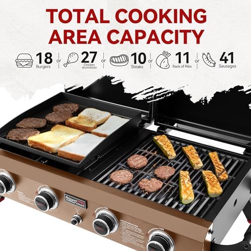 GD4002TPY Portable Tabletop Grill & Griddle Combo Bronze Gold - Image 6