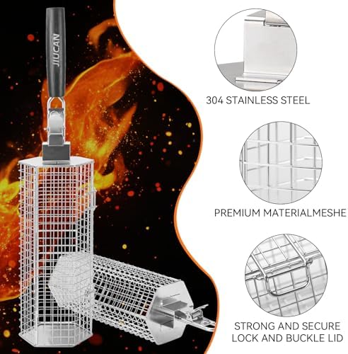 Grill Baskets Set, 2 PCS Stainless Steel Grill Baskets - Image 3