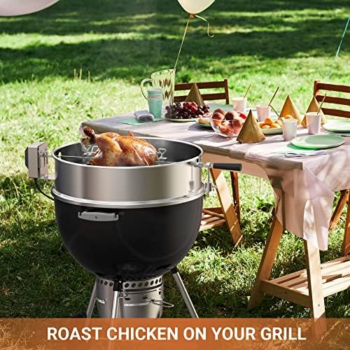 onlyfire Stainless Steel Weber Kettle Rotisserie Ring Kit Barbecue Tool Kit - Image 5
