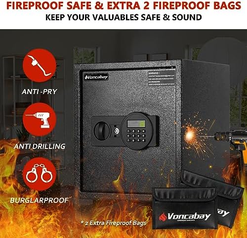 Voncabay Money Safe Box for Home with Digital Keypad, 1.5 Cu. Ft., Black - Image 2