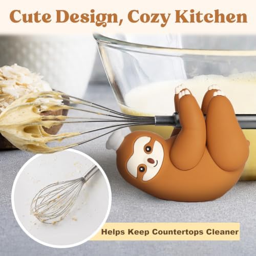 Kitchen Spoon Rest, BPA-Free Silicone Spoon Holder for Stove Top, Utensil Rest for Ladles, Tongs & Cooking Spatulas, Cute Kitchen Gadget Gift, Sloth - Image 5