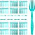 Teal Plastic Forks Durable for Disposable Party Supplies 104 PCS by FUEVING