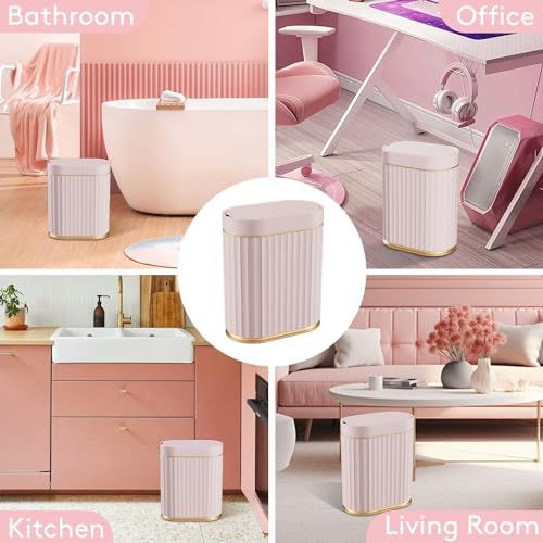 ELPHECO Sensor Trash Can with Lid, 2 Gallon, Bathroom Trash Bin, Pink Gold - Image 7
