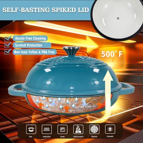 6 Qt Enameled Cast Iron Bread Oven, Dutch Oven for Sourdough Baking - Image 5