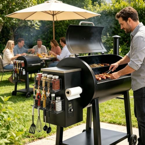 2 Pack Magnetic Storage Bin for Traeger Grills with Paper Towel Holder - Image 7