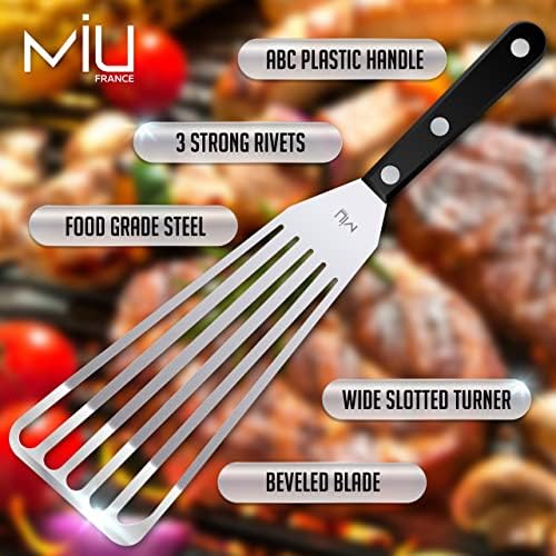 MIU Fish Spatula, Set of 2, Bundle, Size 11 and 13 inch, Stainless Steel, Flexible, Polished Metal, Plastic Handle, Slotted Turner, Corrosion Resistant, Dishwaser Safe - Image 7