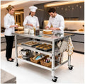 Stainless steel kitchen prep and work table with Wheels,51x32in,Multi-Size by Unknown
