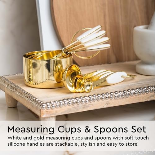 Styled Settings White and Gold Kitchen Utensils Set, 23-Piece - Image 5