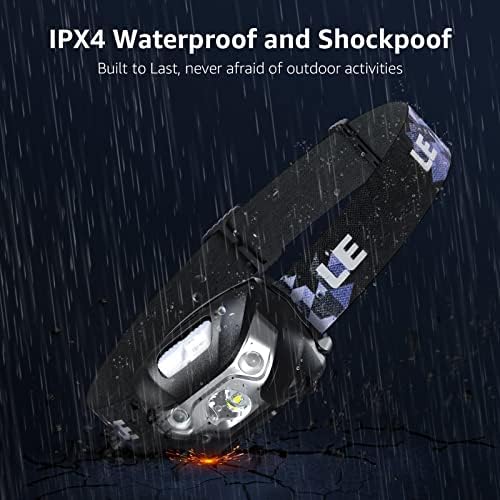 Lepro LED Headlamp Rechargeable IPX4 Waterproof Headlight 2 Pack - Black - Image 6