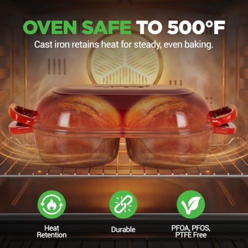 NutriChef Mini Double Dutch Oven for Sourdough Bread Baking - Image 4