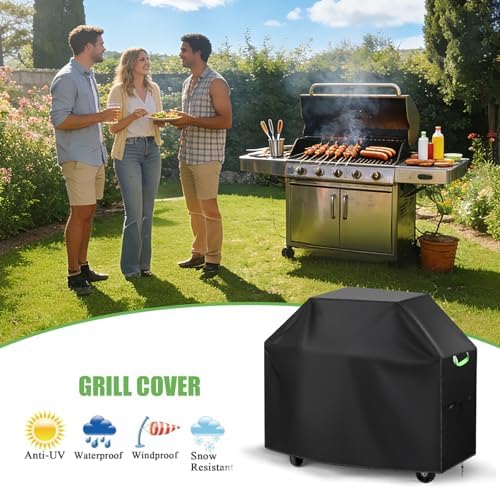 58 Inch 600D Heavy‑Duty Grill Cover for Weber Genesis II & Genesis 300 Series, Waterproof, Anti‑UV, Rip‑Proof, Fade Resistant Gas Grill Cover with Adjustable Buckle Straps - Image 6