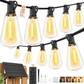 Hotsonic Solar Outdoor String Lights Waterproof, 100FT Remote Control LED Outside Lights with Shatterproof Bulbs, Dimmable Hanging Lights for Patio Porch Garden pergola Yard House Bistro Party Decors by Hotsonic