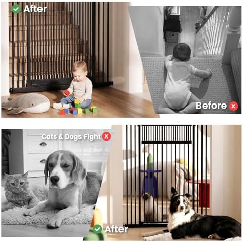 Extra Tall Cat Gate Adjustable 49"-86" Height & 27.5"-37" Width - Image 4