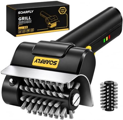 Electric Grill Brush for Outdoor, 40W Upgraded Motor Cordless BBQ Cleaner by SOARFLY