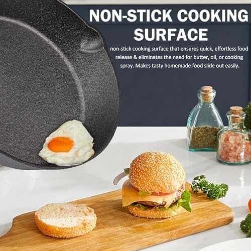 Vivicreate Cast Iron Skillet Pan Set of 3 – Pre-Seasoned Sartenes de Hierro Fundido – 6", 8", 10" Frying Pans for Stove, Oven, Grill – Heavy Duty Sartén Hierro Fundido Cookware Set - Image 6