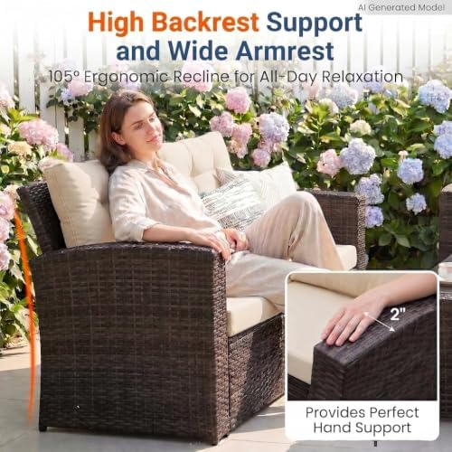 Wisteria Lane Patio Furniture Set, Wicker Outdoor Furniture for All Weather - Image 4