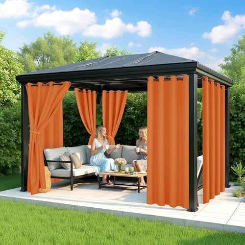 Outdoor Curtains for Patio Waterproof, 6 Drape Panels, Sun Shades - Image 4